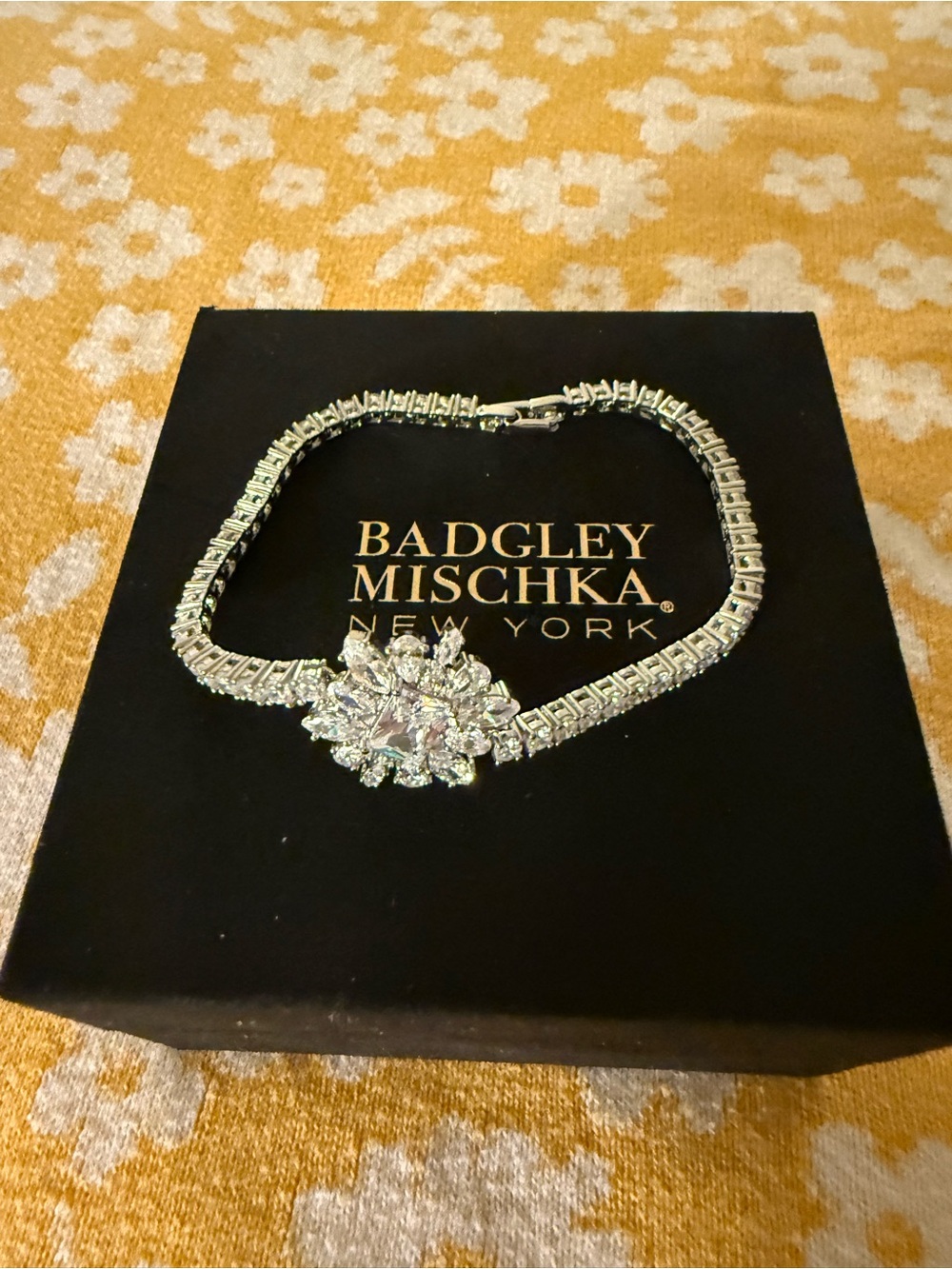 Badgley Mischka Gold Crystal Snowflake Bracelet - Picture 5 of 7